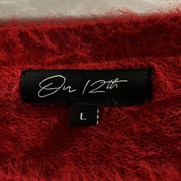 On 12th Fuzzy Thick Winter Sweater with Blings Fringes Size L - Picture 6 of 9